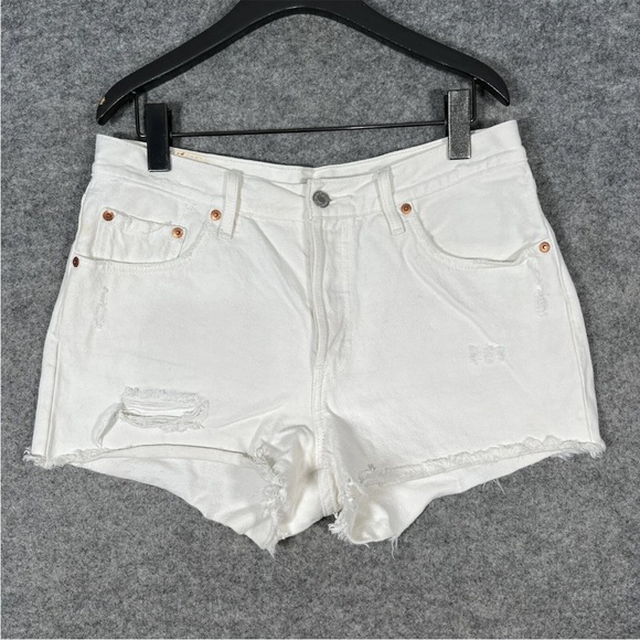 Levi's Pants - LEVIS 501 Shorts Size W29 Womens White Cotton Denim Button Up Summer Bottoms